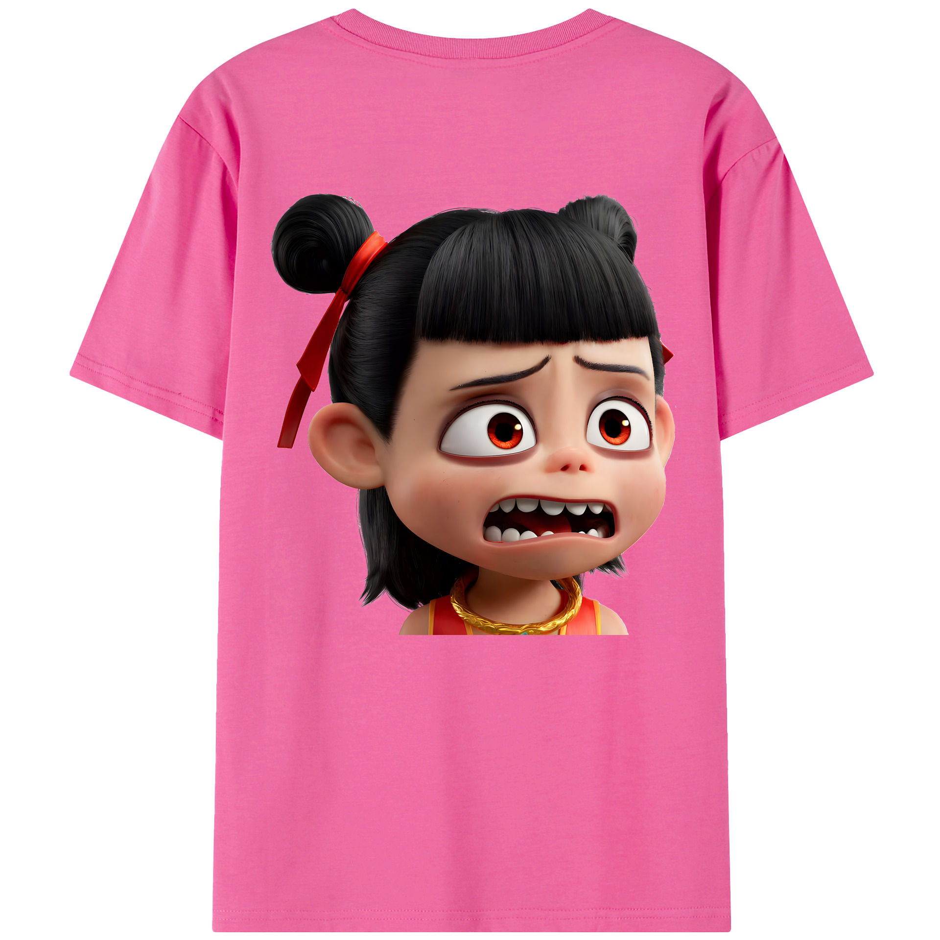 （画像用） Ne Zha 2 ナタ 魔童の大暴れ レディース半袖Tシャツ(バックプリント)